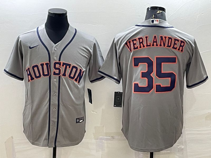 Men Houston Astros #35 Verlander Grey Game Nike 2022 MLB Jersey1->houston astros->MLB Jersey
